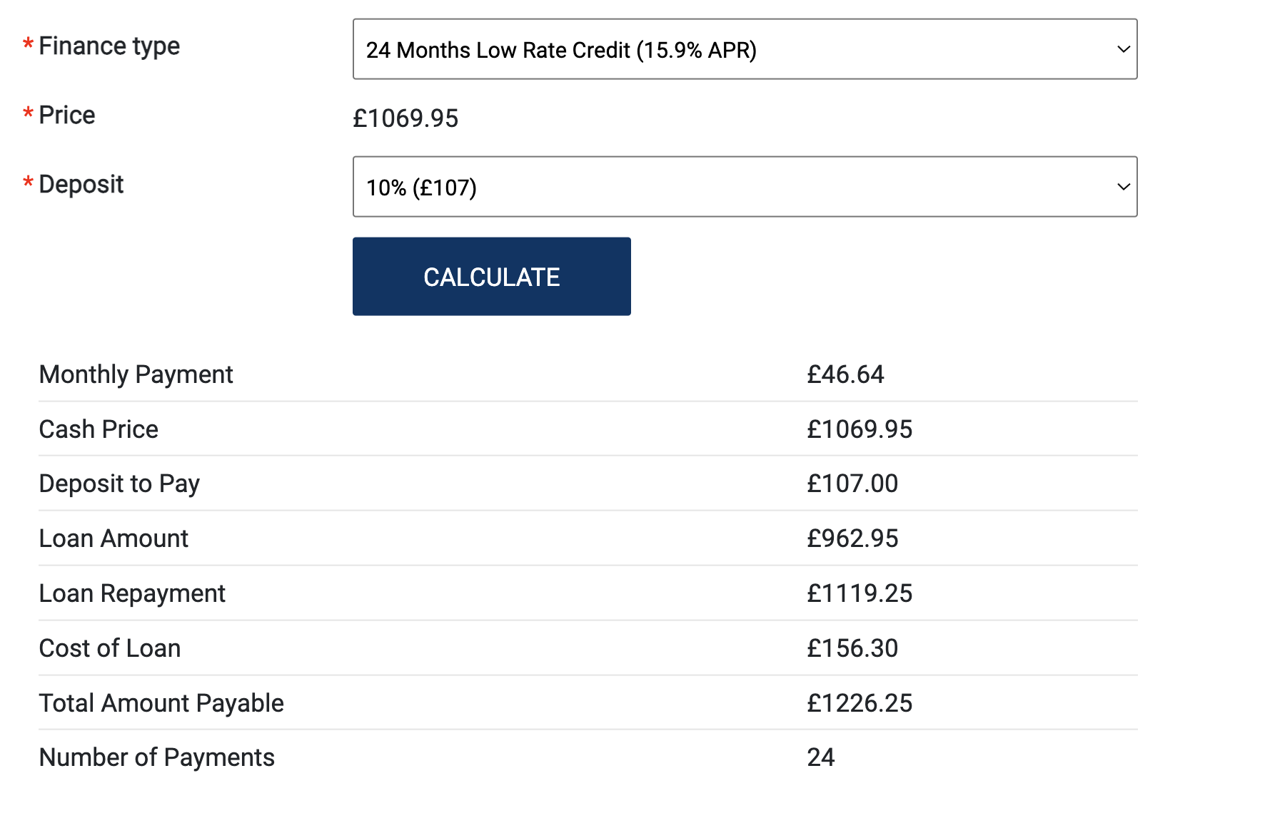 SCI Thermal Finance Calculator