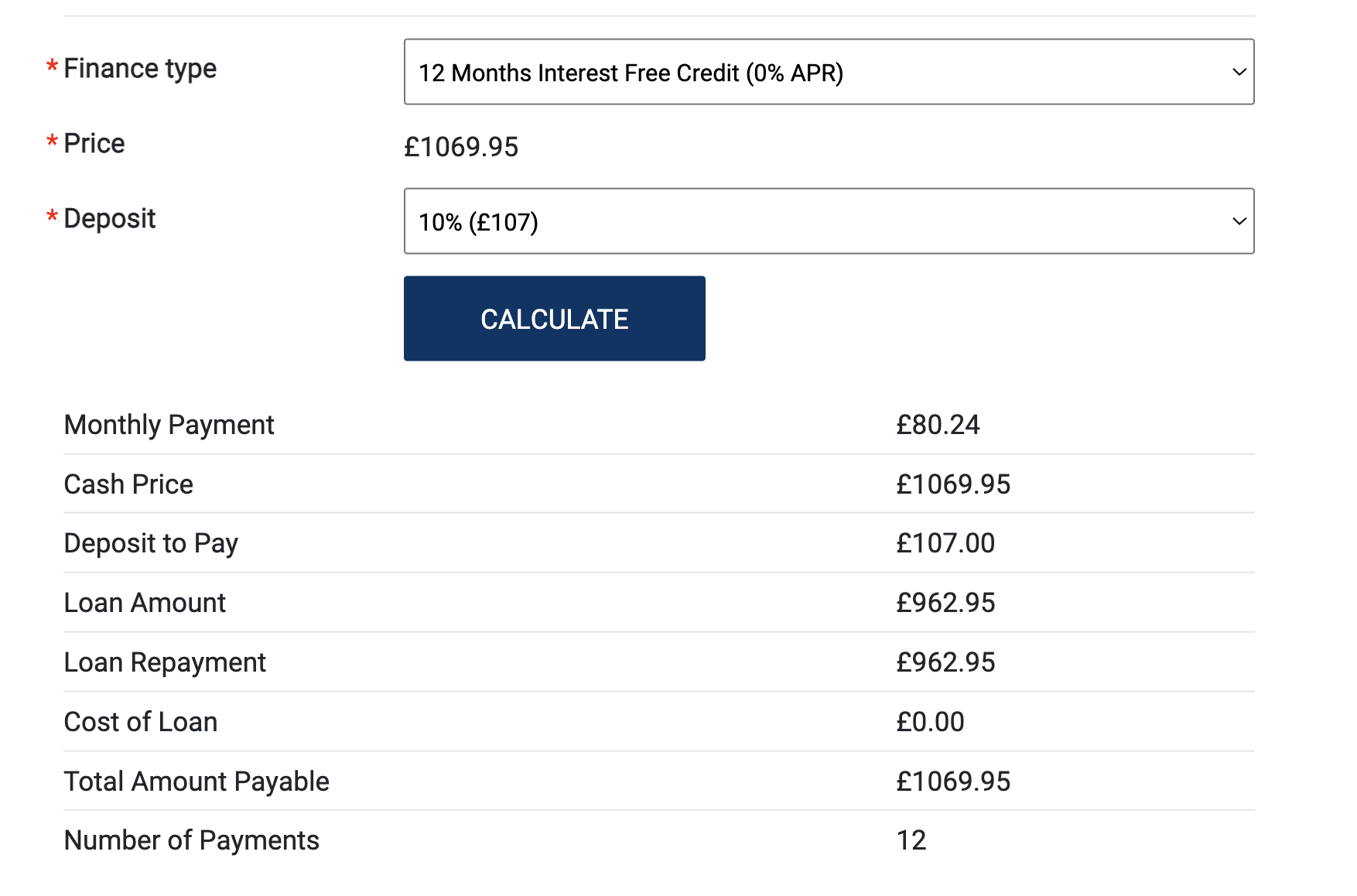 SCI Thermal Finance Calculator