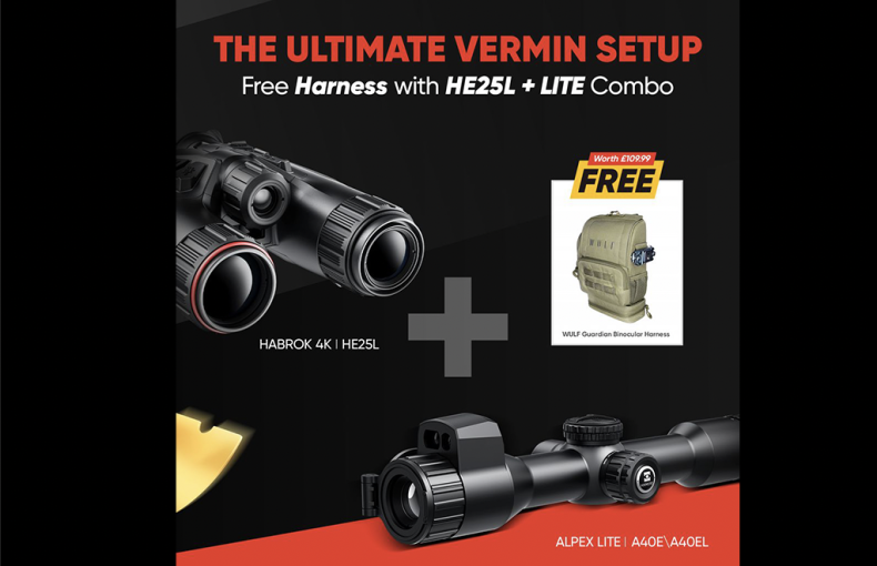 HikMicro Ultimate Vermin Bundle - Alpex 4K Lite LRF Day/Night Scope and Habrok 4K HE25L Thermal Binos