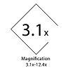 HikMicro 3.1x to 12.4x. Magnification 