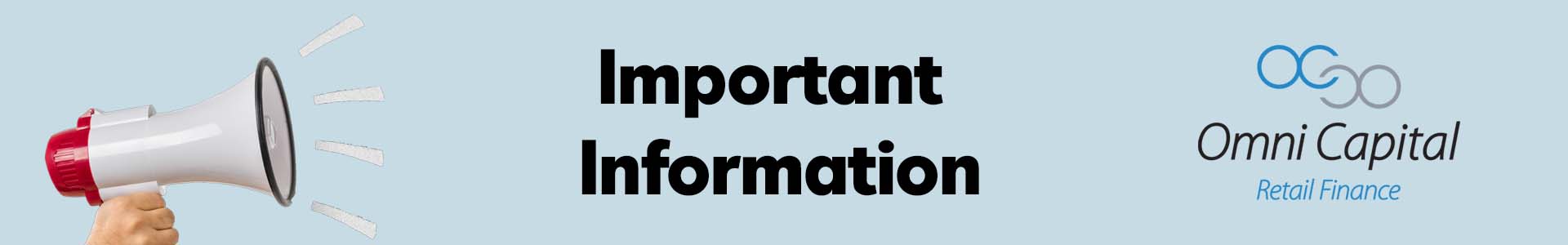 SCI Finance Important Information
