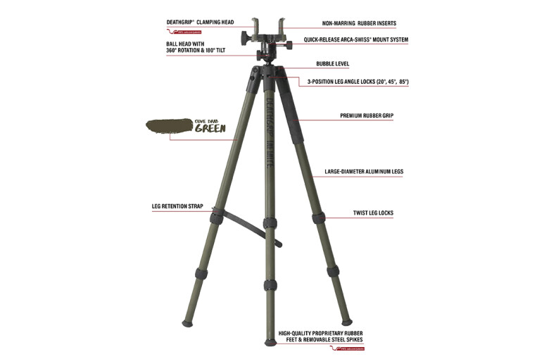 BOG Death Grip Infinite Aluminium Rifle Tripod System