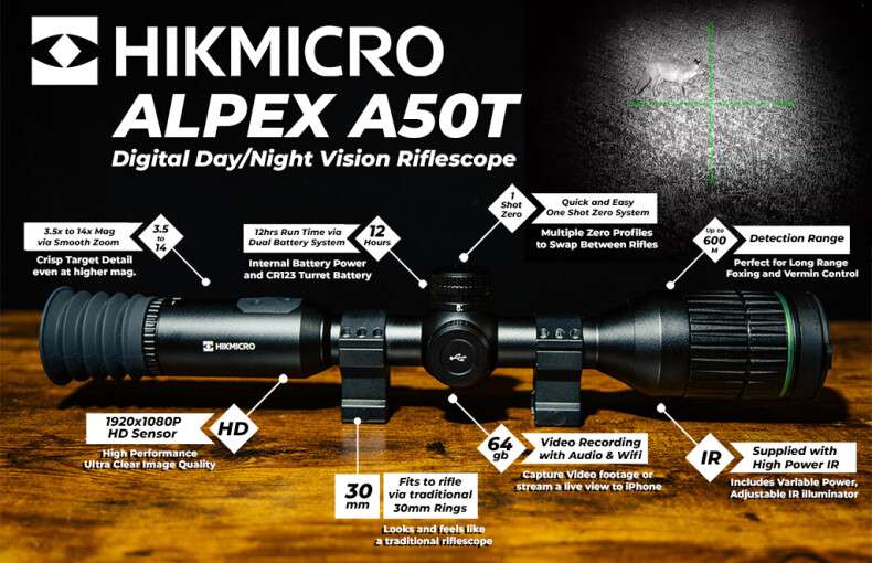 HikMicro Alpex A50T-S Digital Day/Night Vision Riflescope